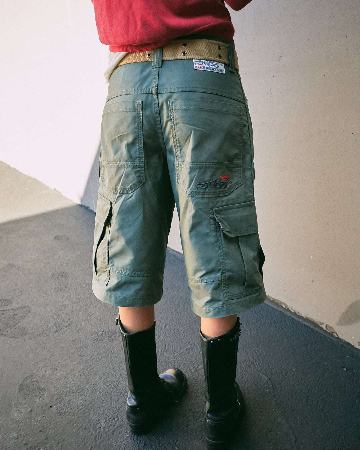 W Indicator Cargo Shorts. 14.5" Inseam. Olive.