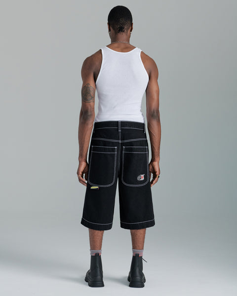 Los Angeles Apparel | Baggy Denim Shorts for Men in Dark Medium Wash