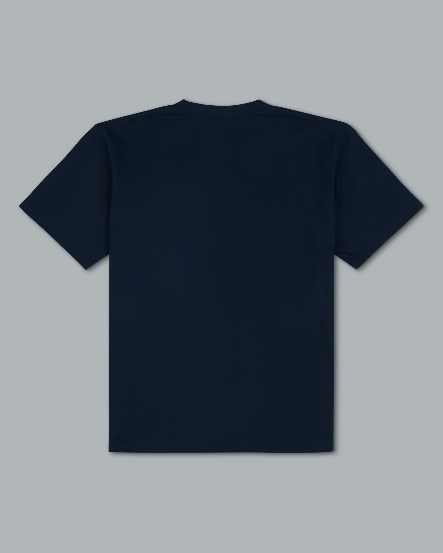 Reversed Crown Tee. Navy/ Tamarind.