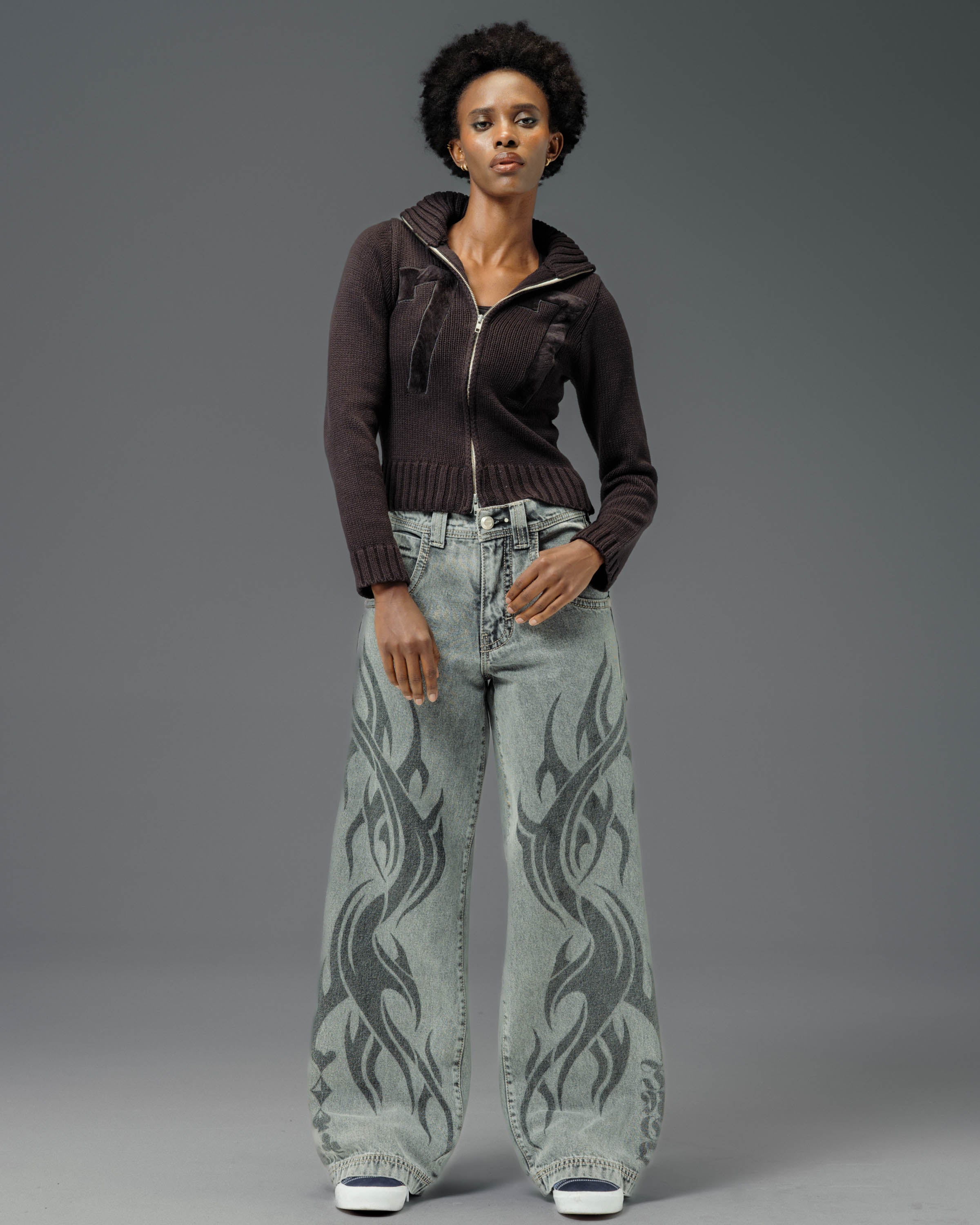 Flame Karatz Jeans 23 Wide Leg Black Vintage JNCO Los Angeles flame-karatz-jeans-23-wide-leg-black-vintage-jnco-los-angeles