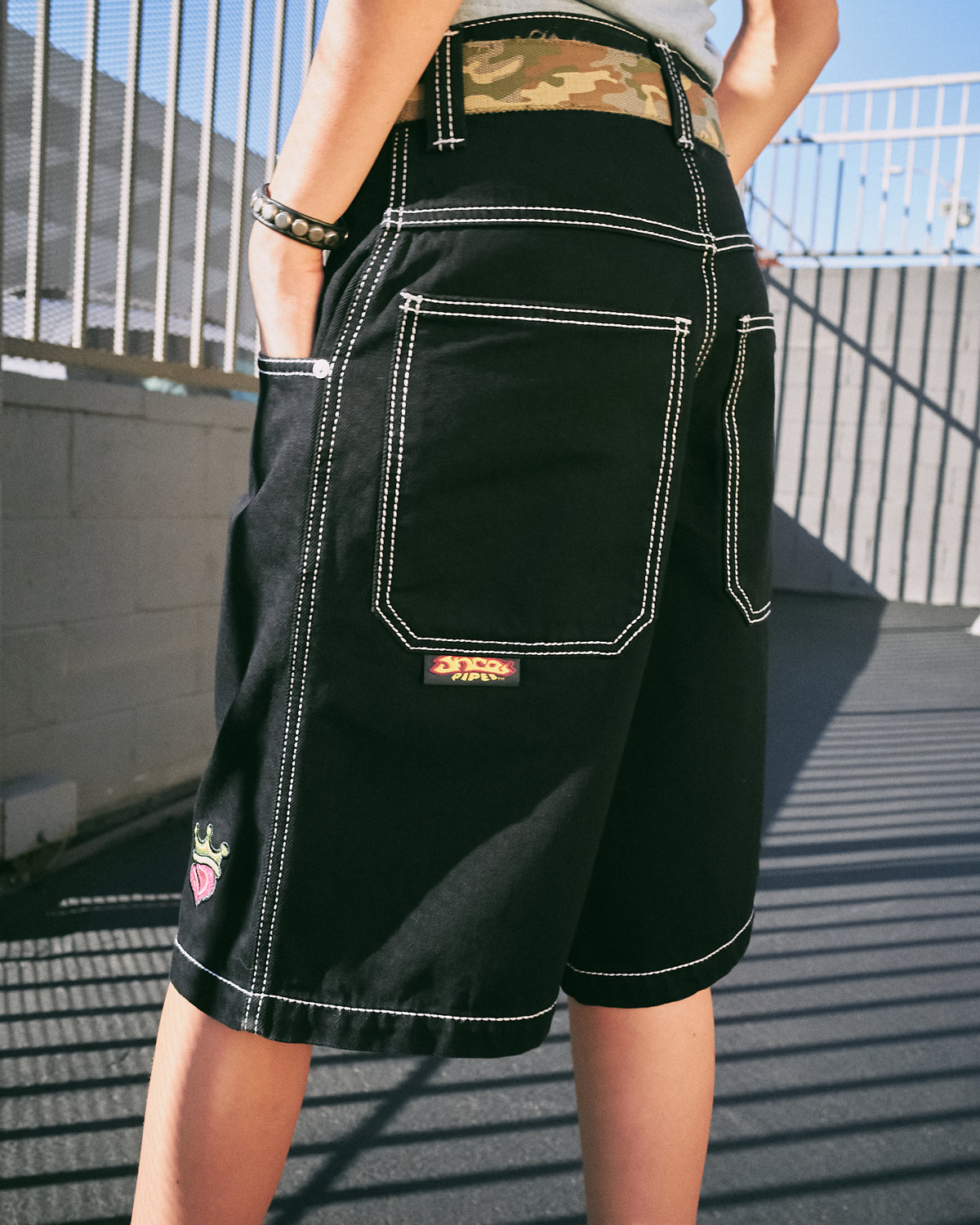 W179 Pipes Shorts. 14" Inseam. Jet Black.