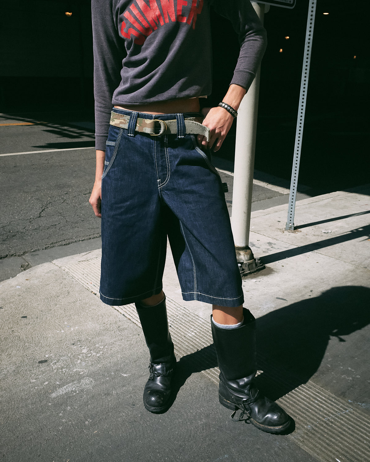 W Workman Carpenter Shorts. 14" Inseam. Dark Indigo.