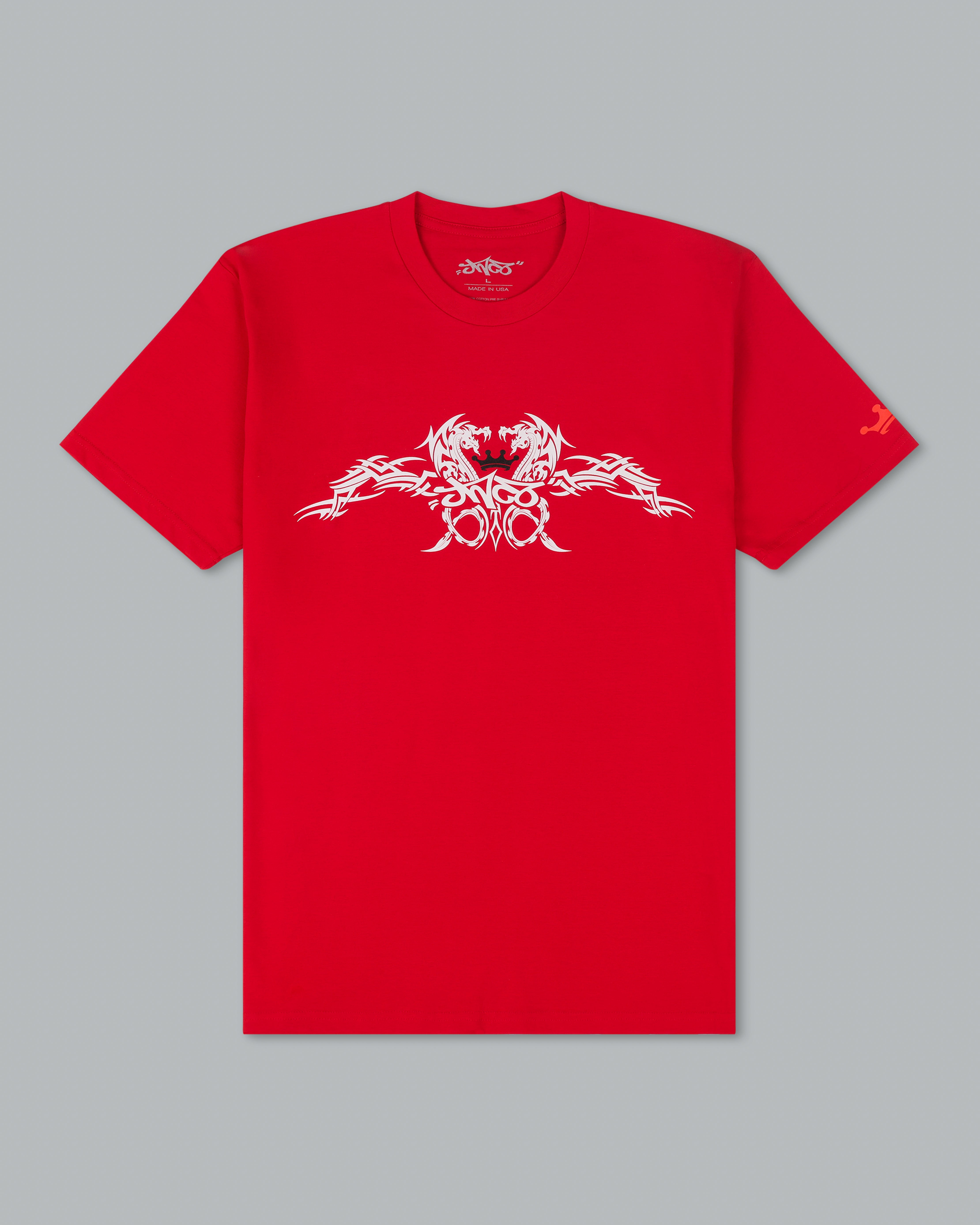 Tribal Dragon Tee. Red.