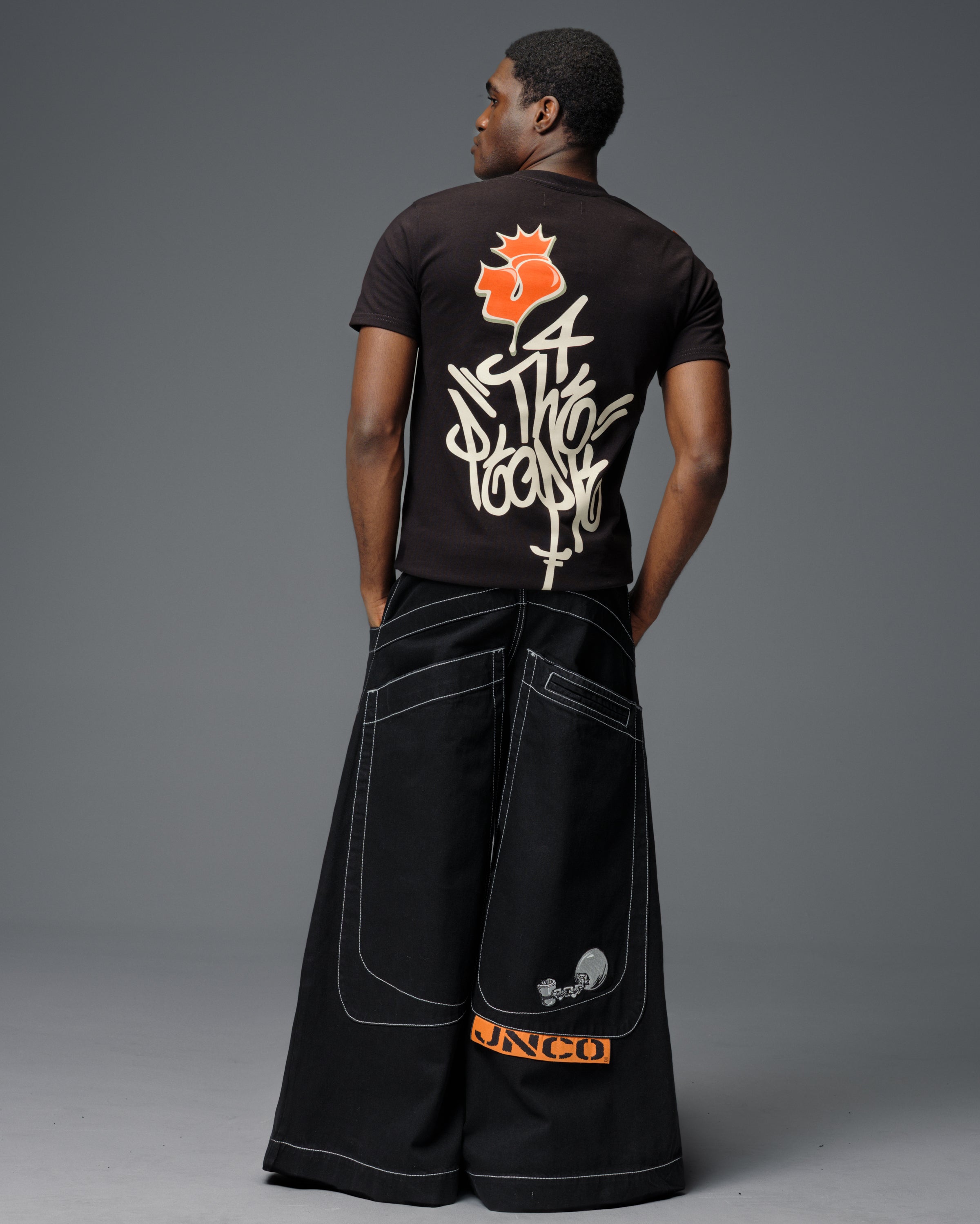 kik wear ブラックワイドバギーデニム　JNCO、SOLO等が好きな方に 黒 ブラックデニム バギーデニム ジーンズ ジーパン Gパン アメリカ製