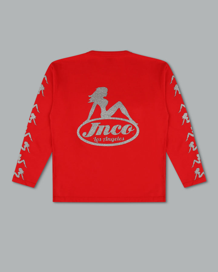Big Rig Long Sleeve Tee. Red.