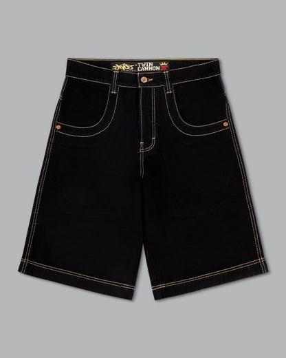 101 Twin Cannon Shorts. 14". Black/Gold J.