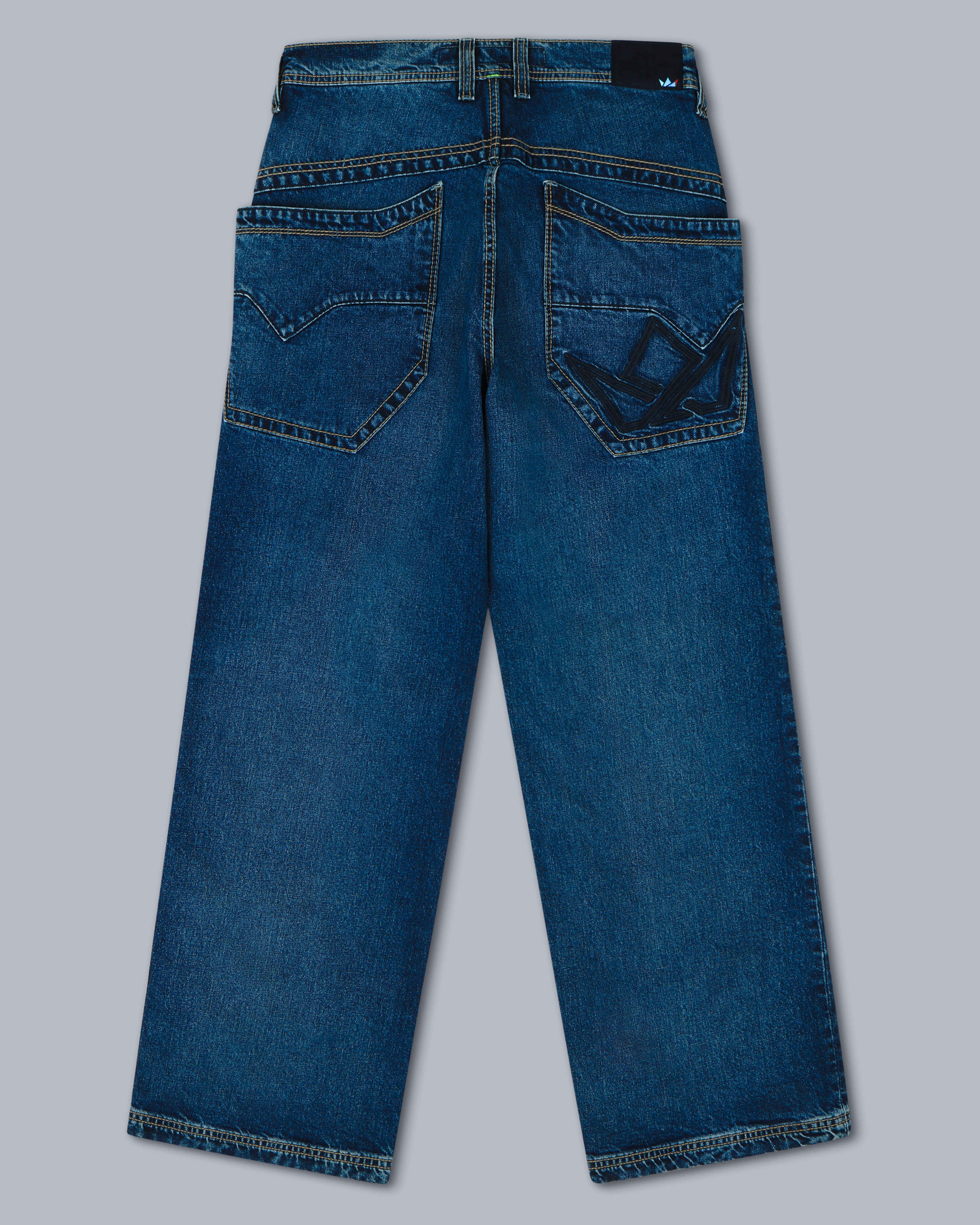【YOURNUS】Snitch Curb Stone Wide Denim Cinch Boy's Dark Stone Wash Slim Fit Denim Jeans