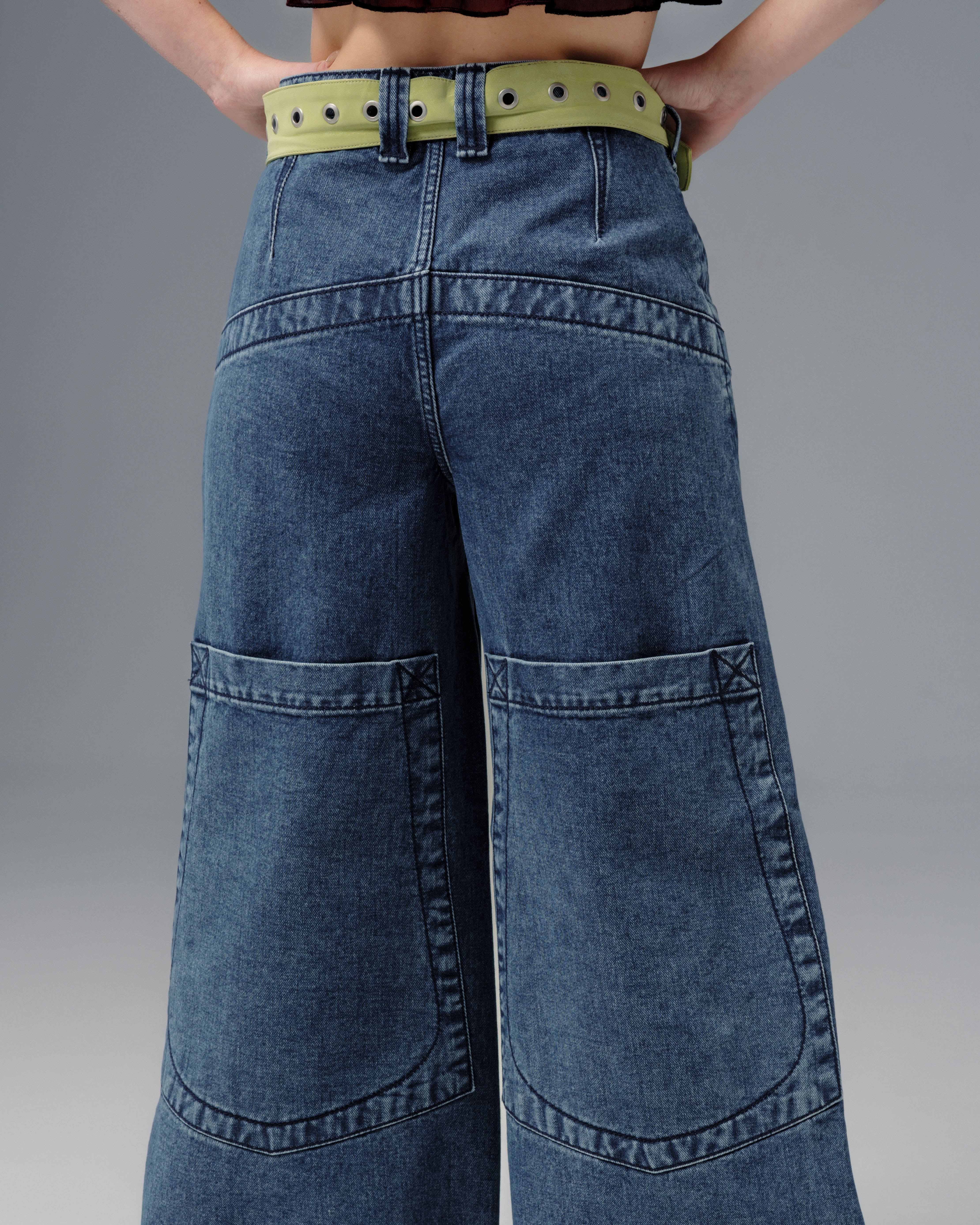 The Camilla Jeans. 27” Wide Leg. Dark Stone. – JNCO Los Angeles