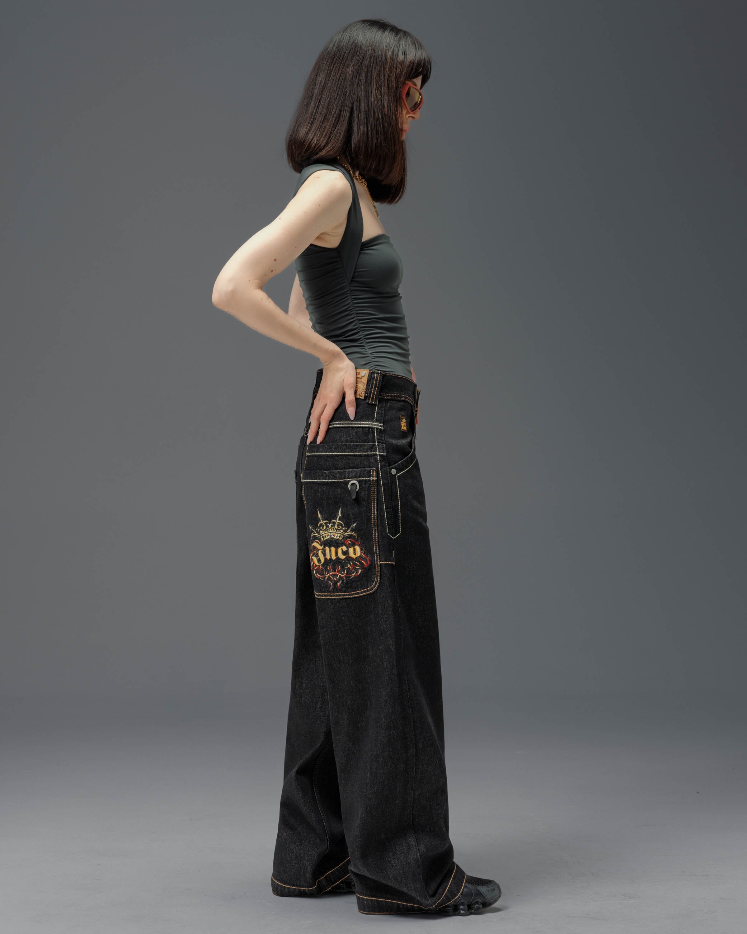 激レア美品JINCO JEANS チェーンブラック デニム 90's 極太 激レア美品JINCO JEANS チェーンブラック デニム 90's 極太 激レア美品