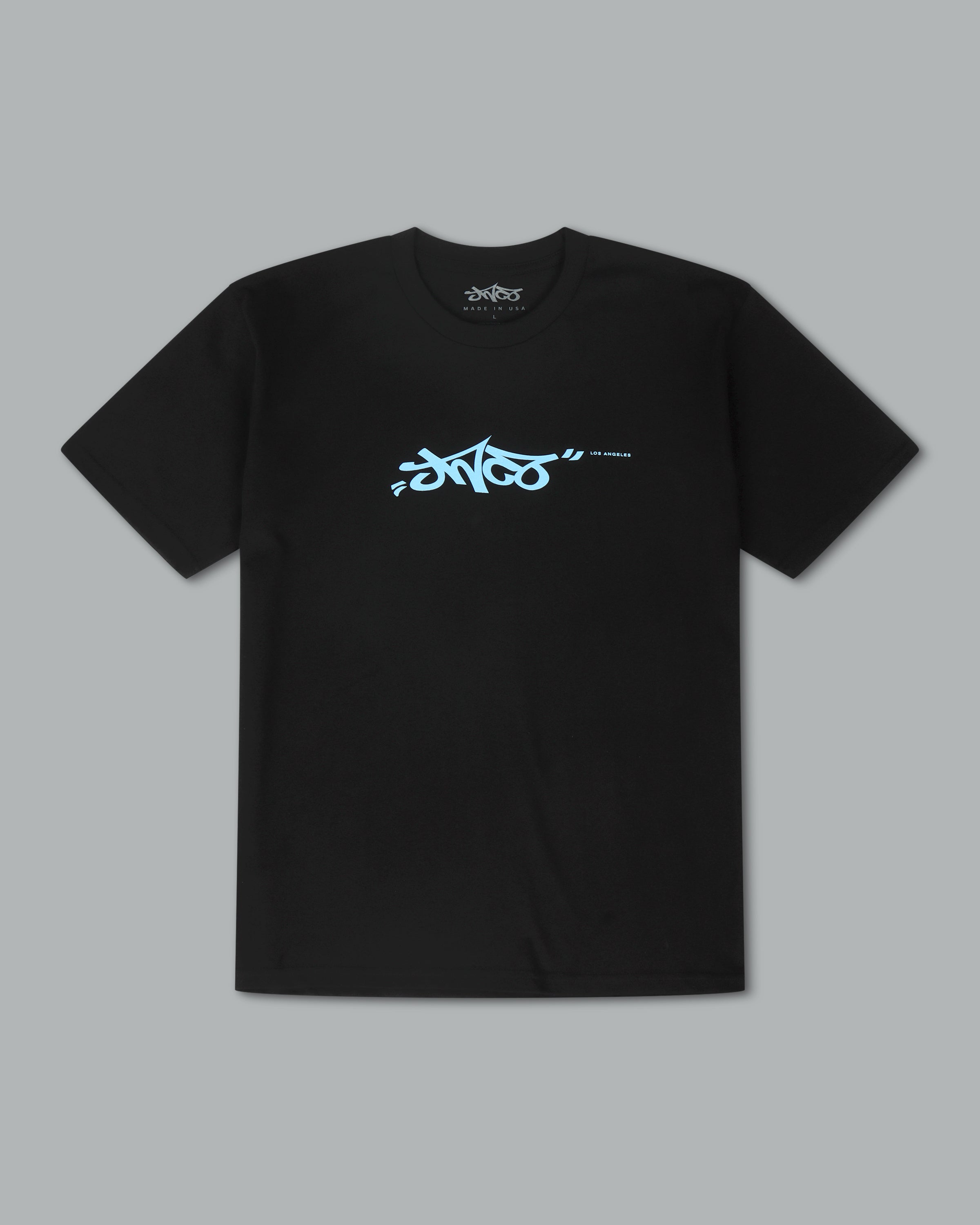 JNCO Los Angeles Tee. Black/ Azure Blue.