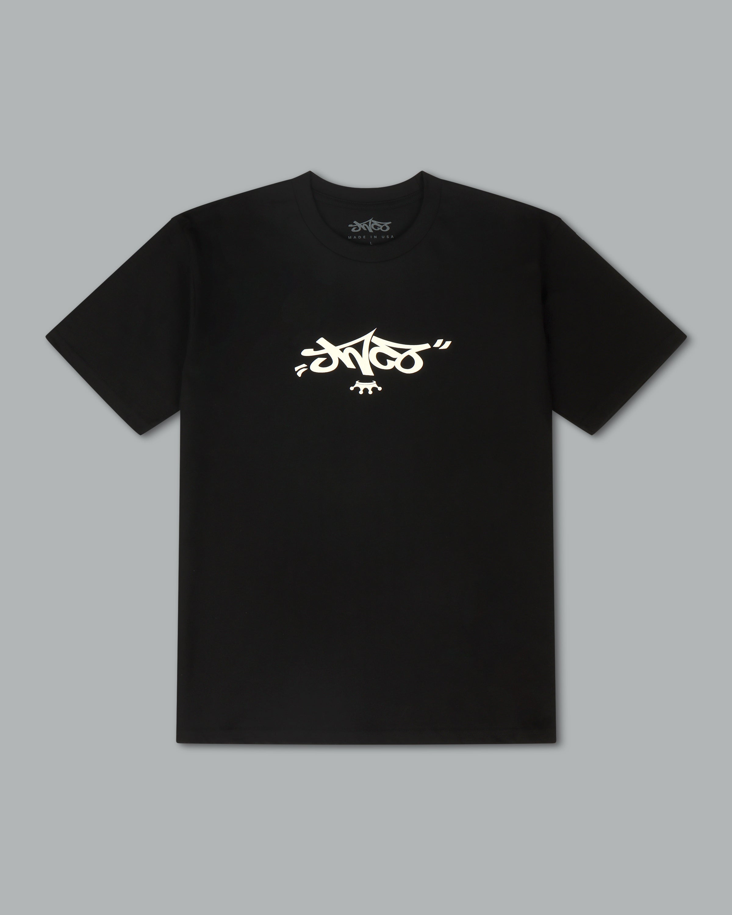 Reversed Crown Tee. Black/ Natural.