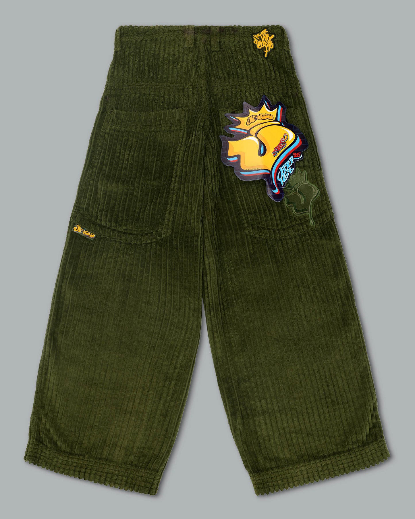 Jester. 26". 2 Wale Corduroy. Moss.