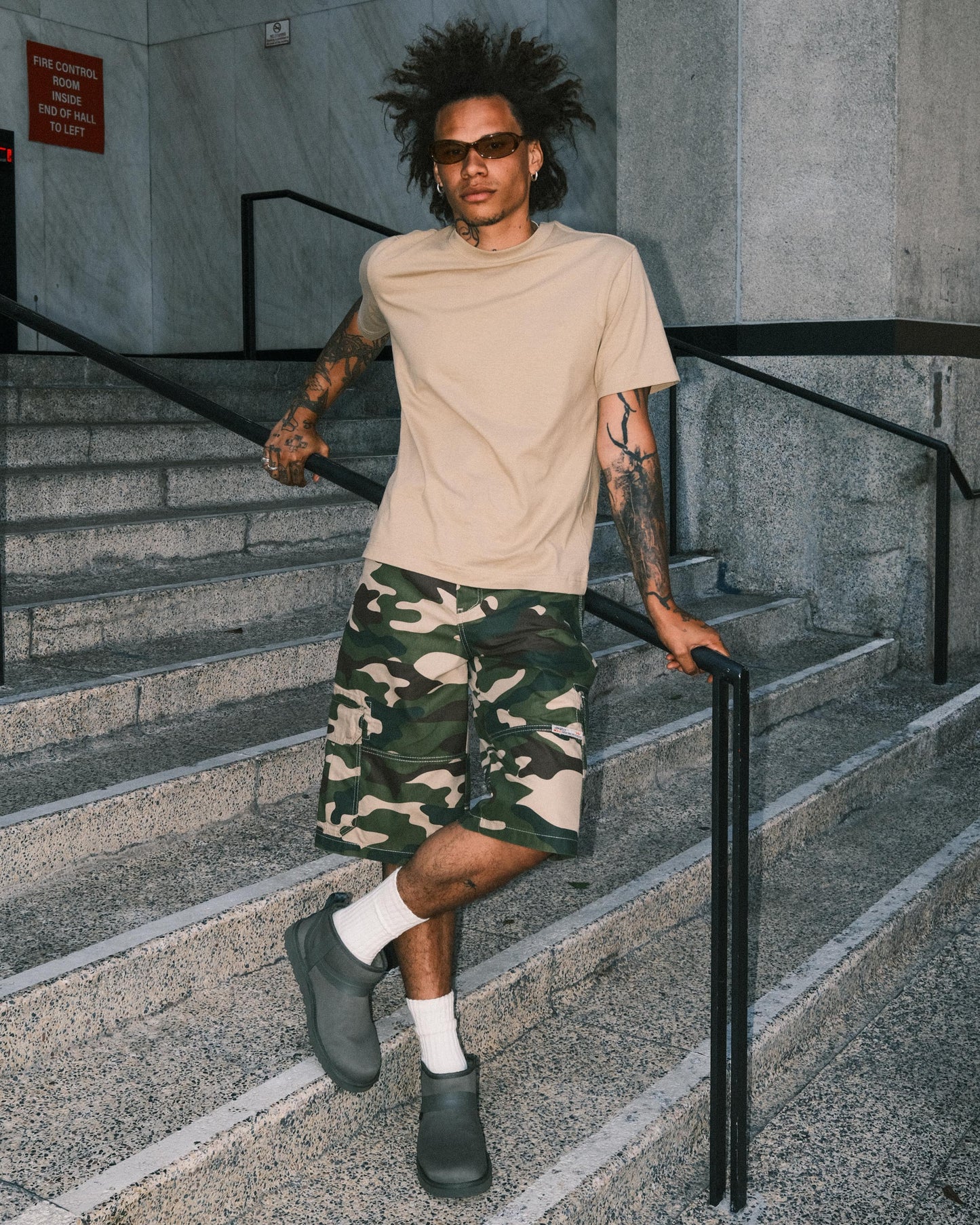 Indicator Cargo Shorts. 14.5” Inseam. Swamp Camo.