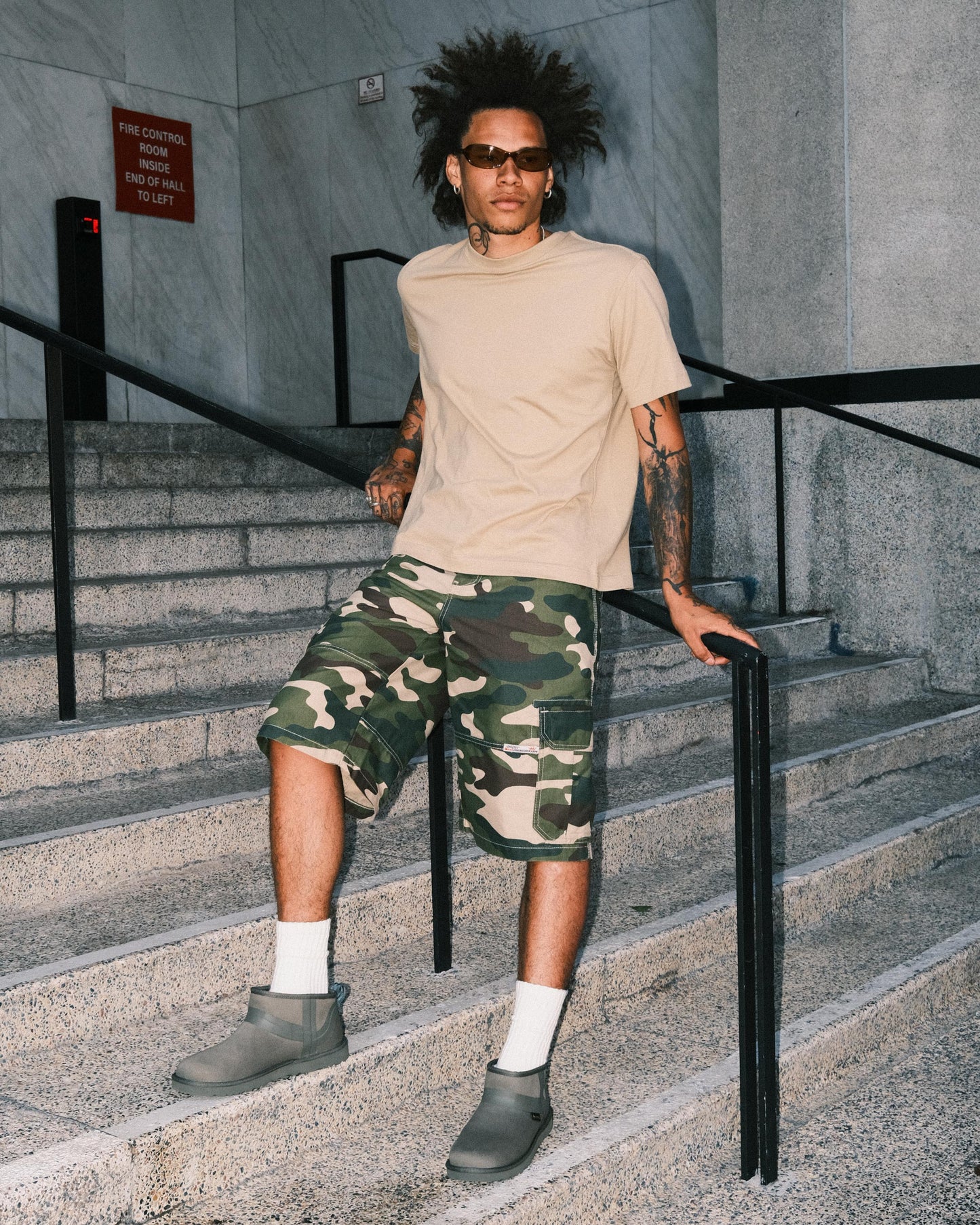Indicator Cargo Shorts. 14.5” Inseam. Swamp Camo.
