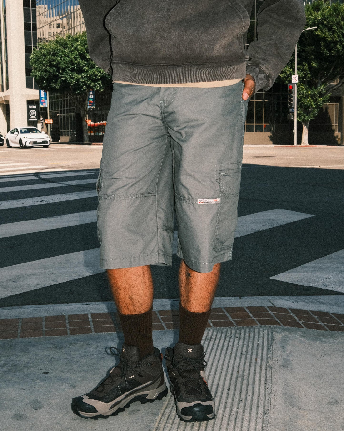 Indicator Cargo Shorts. 14.5” Inseam. Olive.