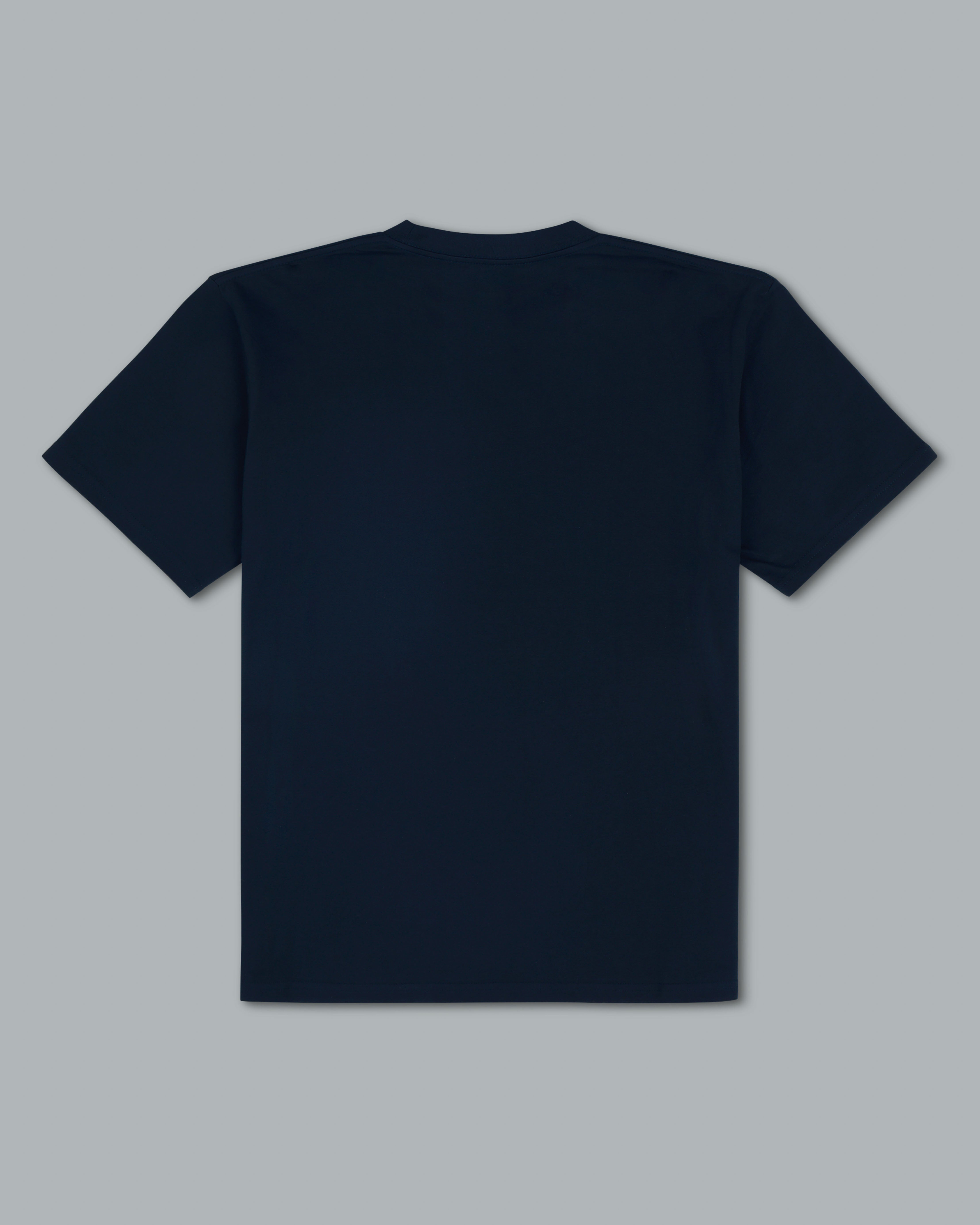 Reversed Crown Tee. Navy/ Tamarind.