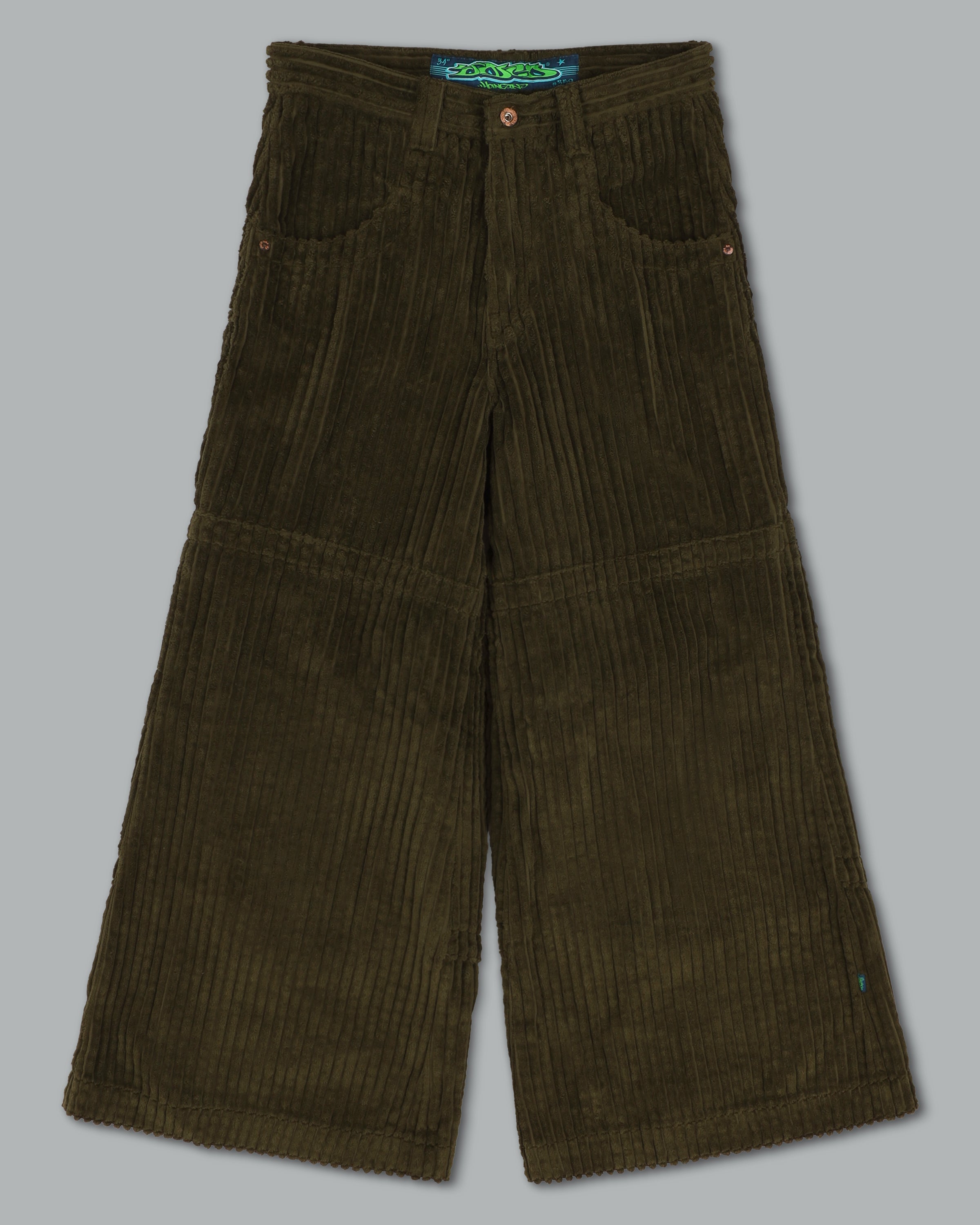 Hangin'. 34". 2 Wale Corduroy. Moss.