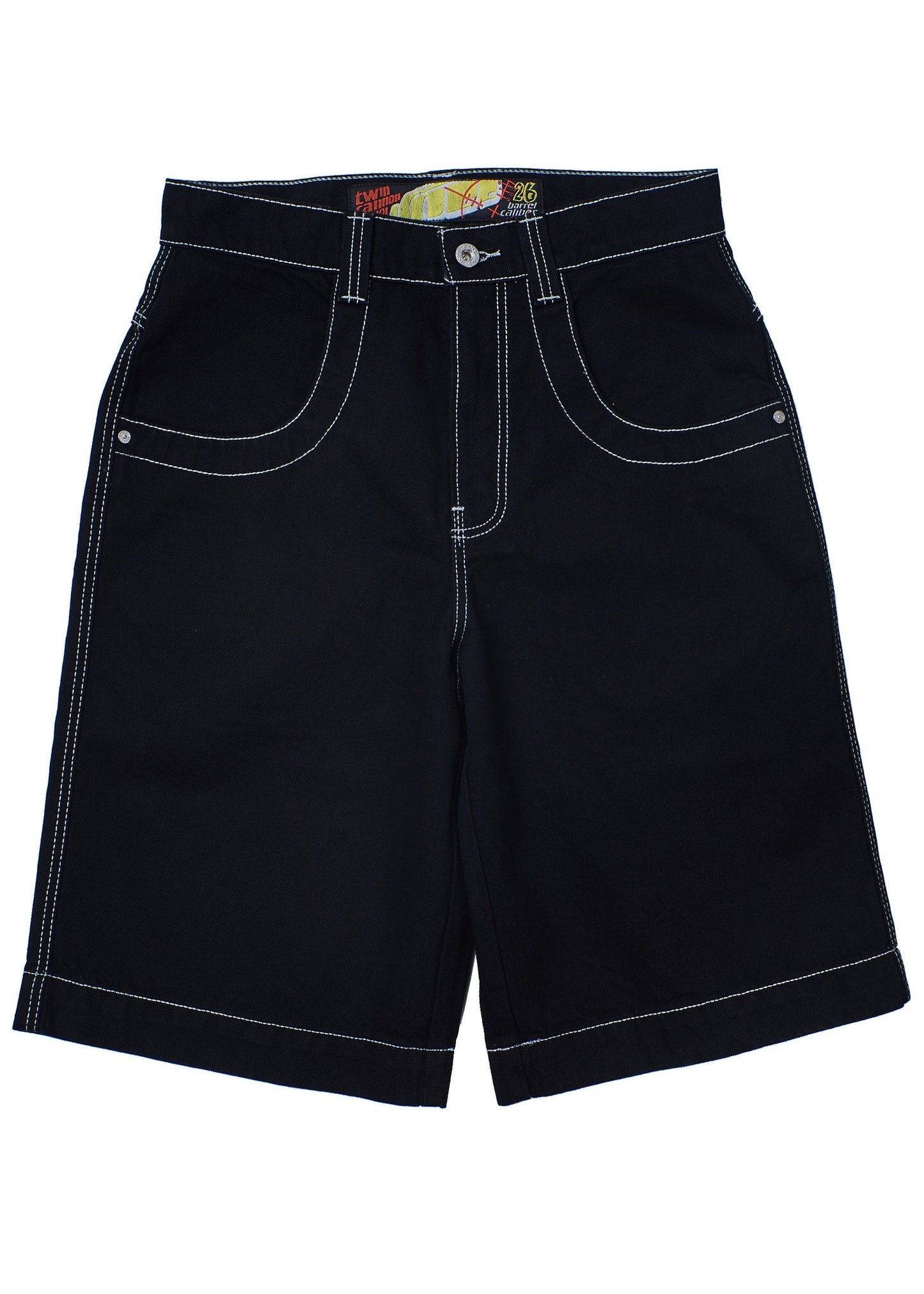 101 Twin Cannon Shorts. 14". Black/Silver J.