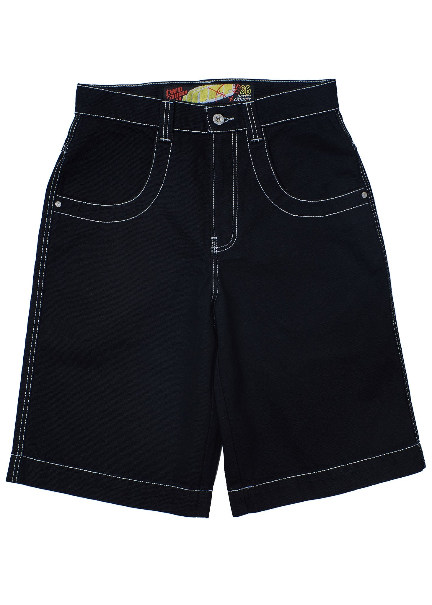 101 Twin Cannon Shorts. 14". Black/Silver J.