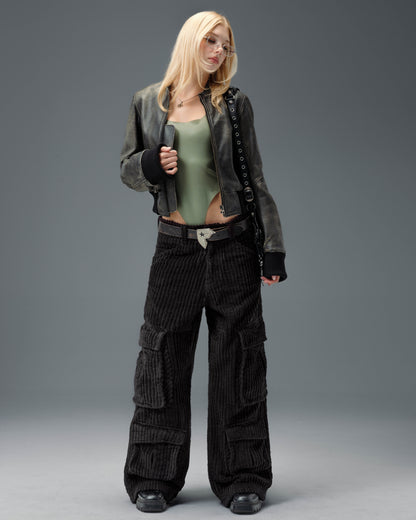W Legacy. 24". 2 Wale Corduroy. Black.