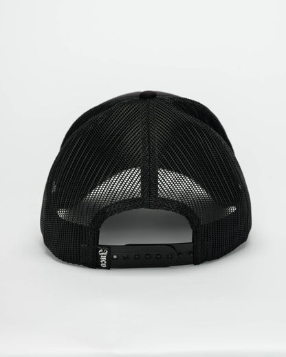 Tribal Trucker Hat. Black/ Silver.