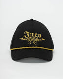 Tribal Trucker Hat. Black/ Gold.