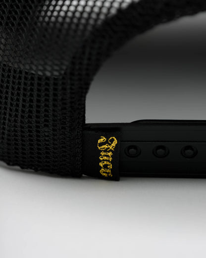 Tribal Trucker Hat. Black/ Gold.