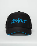 Graffiti Logo Hat. Cyan.