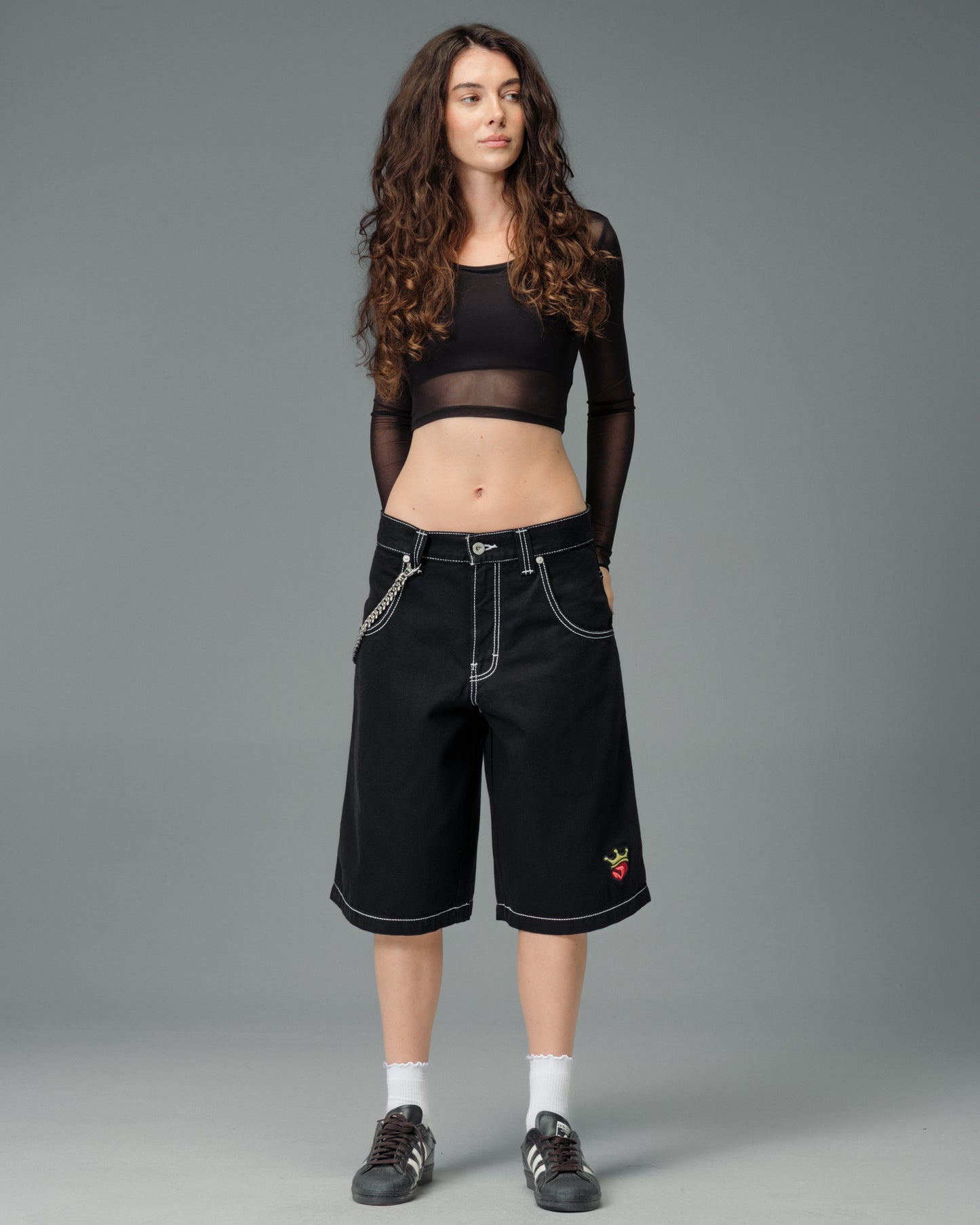 W179 Pipes Shorts. 14" Inseam. Jet Black.