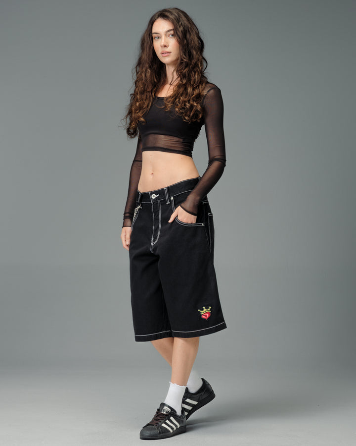 W179 Pipes Shorts. 14" Inseam. Jet Black.