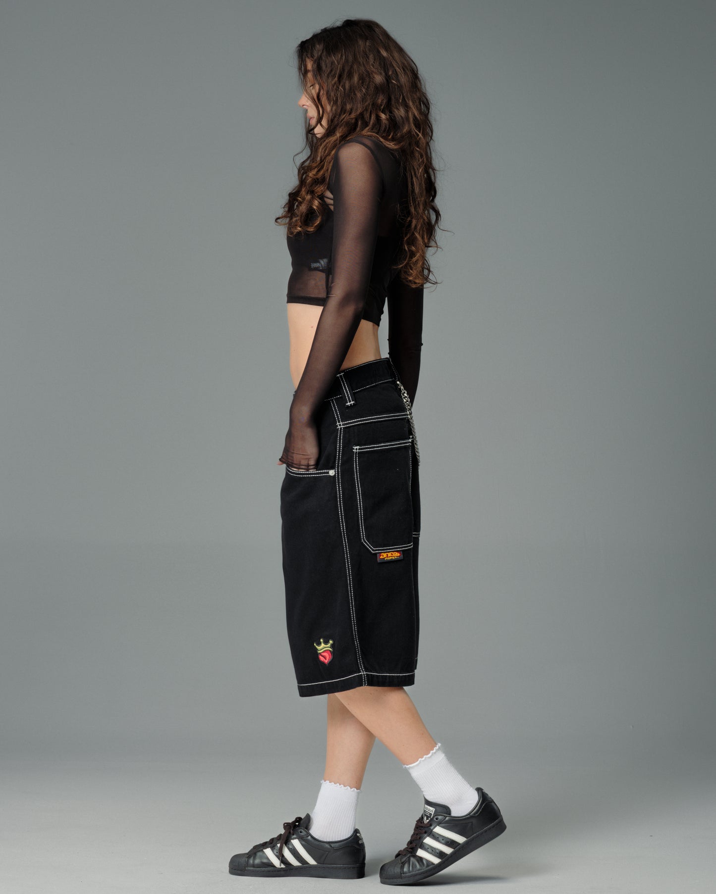 W179 Pipes Shorts. 14" Inseam. Jet Black.