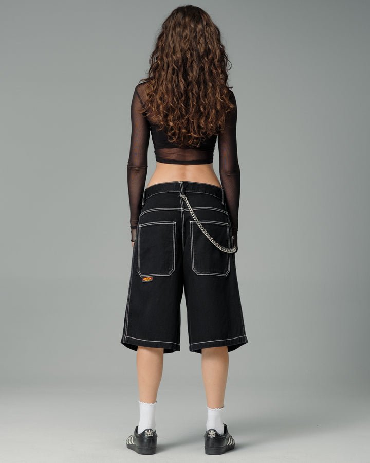 W179 Pipes Shorts. 14" Inseam. Jet Black.