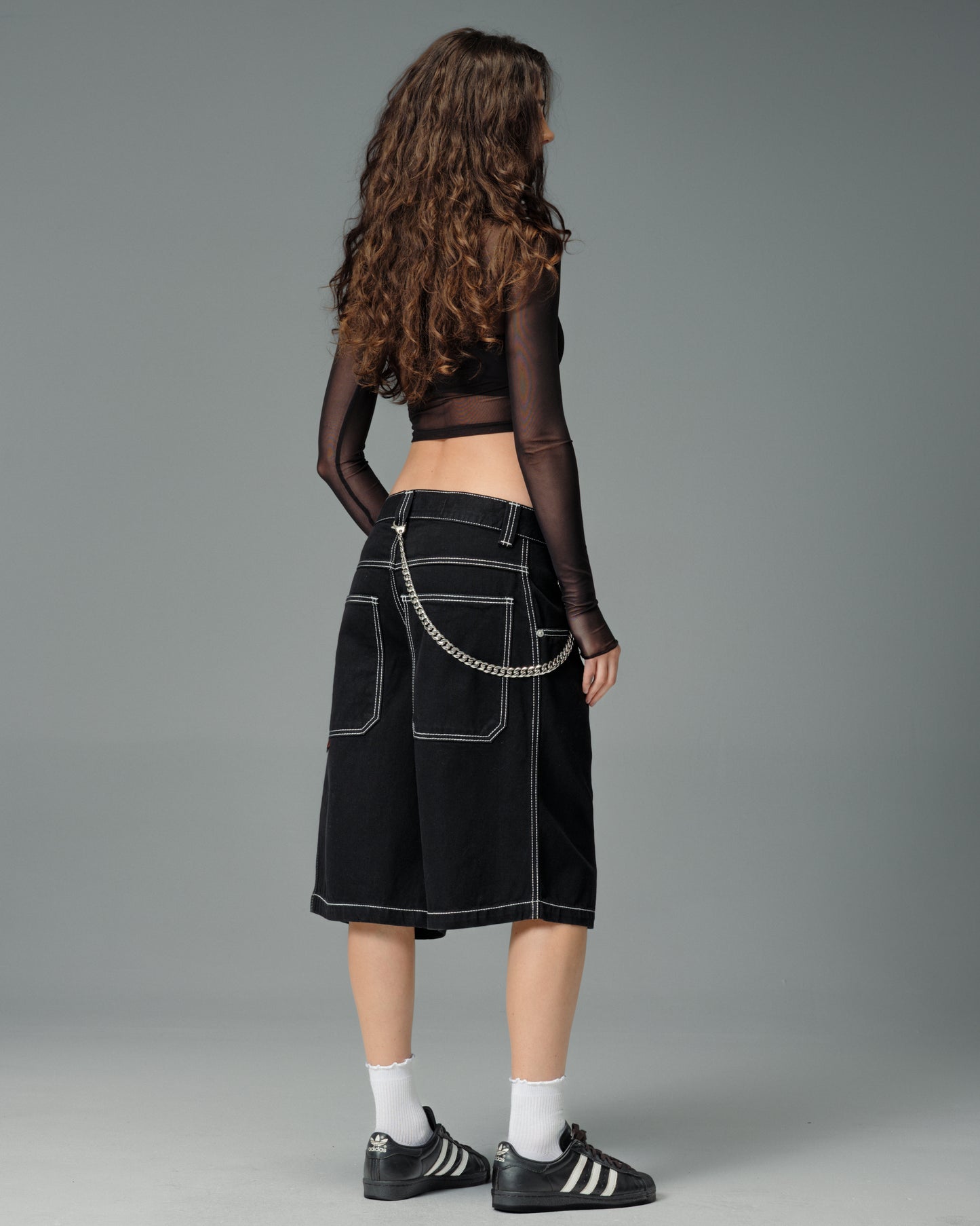 W179 Pipes Shorts. 14" Inseam. Jet Black.