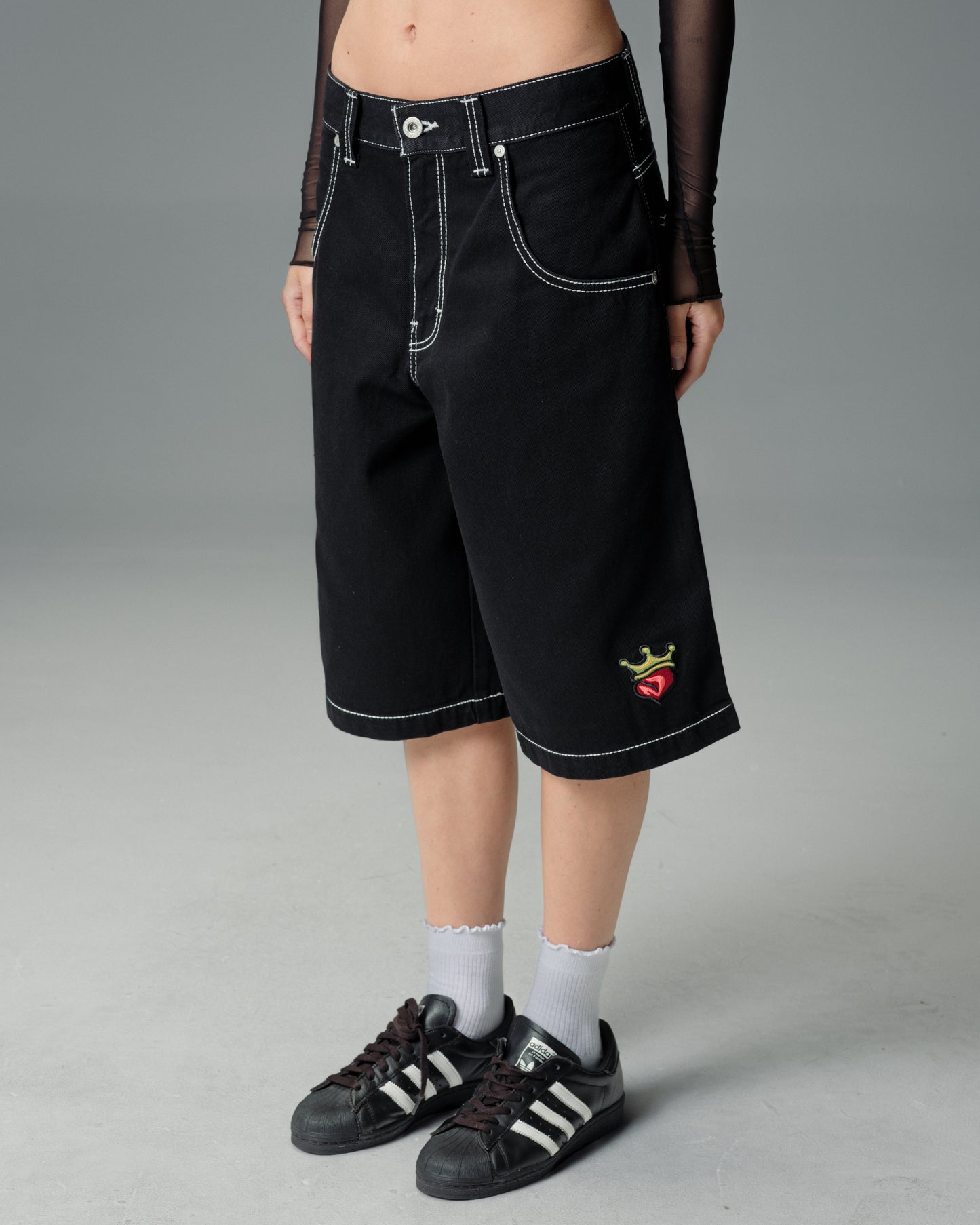 W179 Pipes Shorts. 14" Inseam. Jet Black.