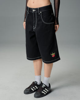 W179 Pipes Shorts. 14" Inseam. Jet Black.