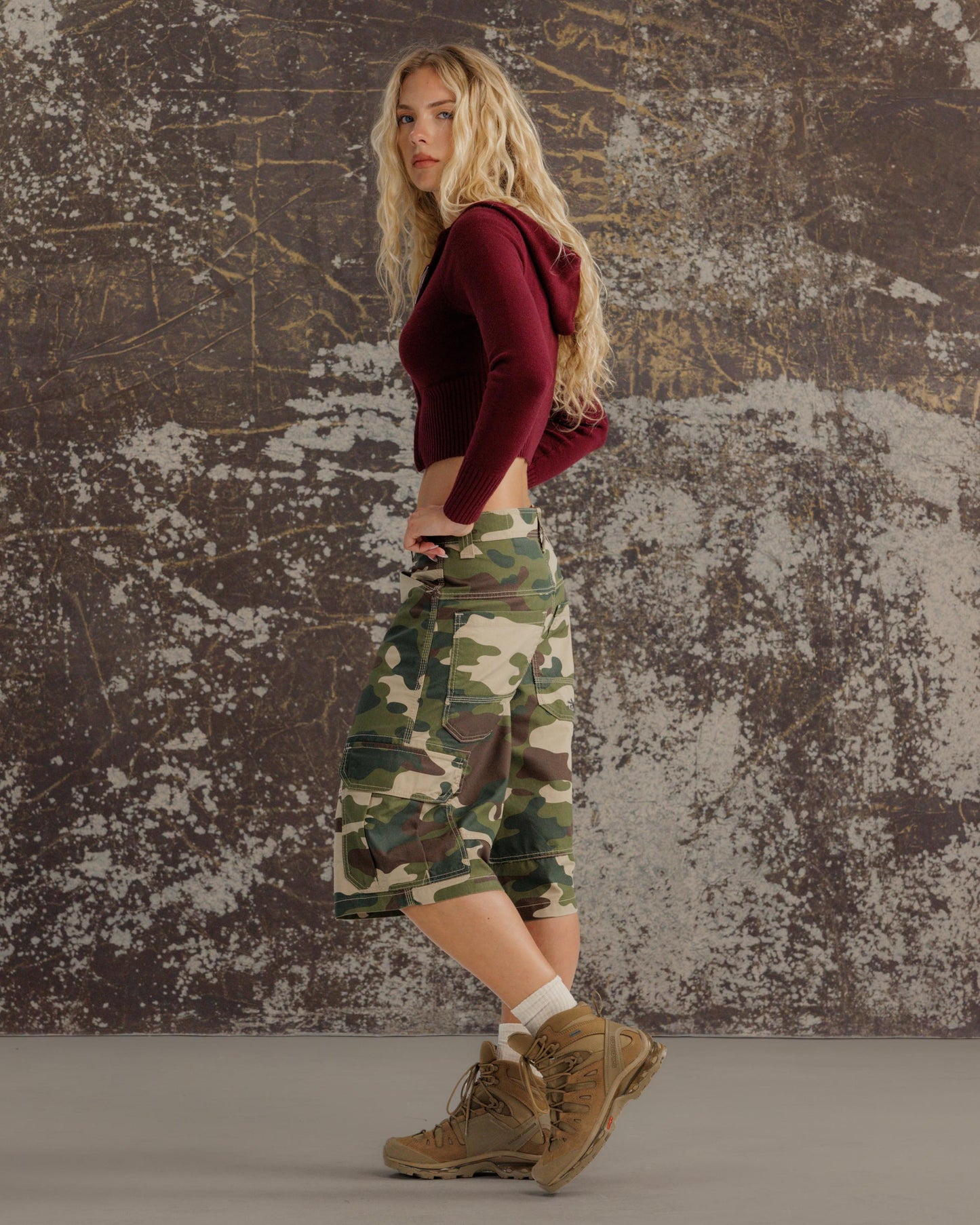 W Indicator Cargo Shorts. 14.5" Inseam. Swamp Camo.