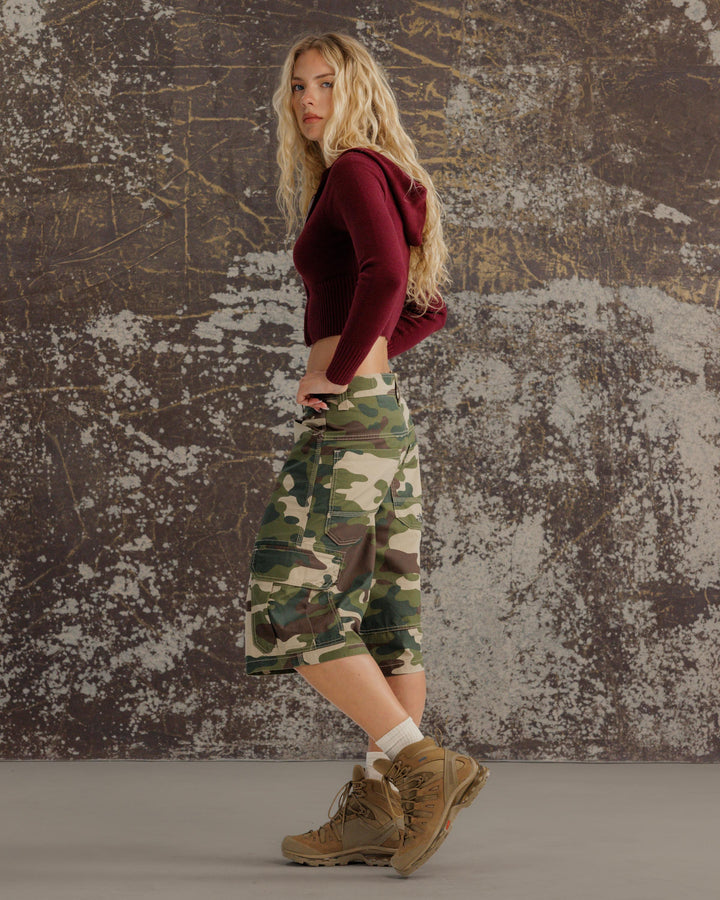 W Indicator Cargo Shorts. 14.5" Inseam. Swamp Camo.