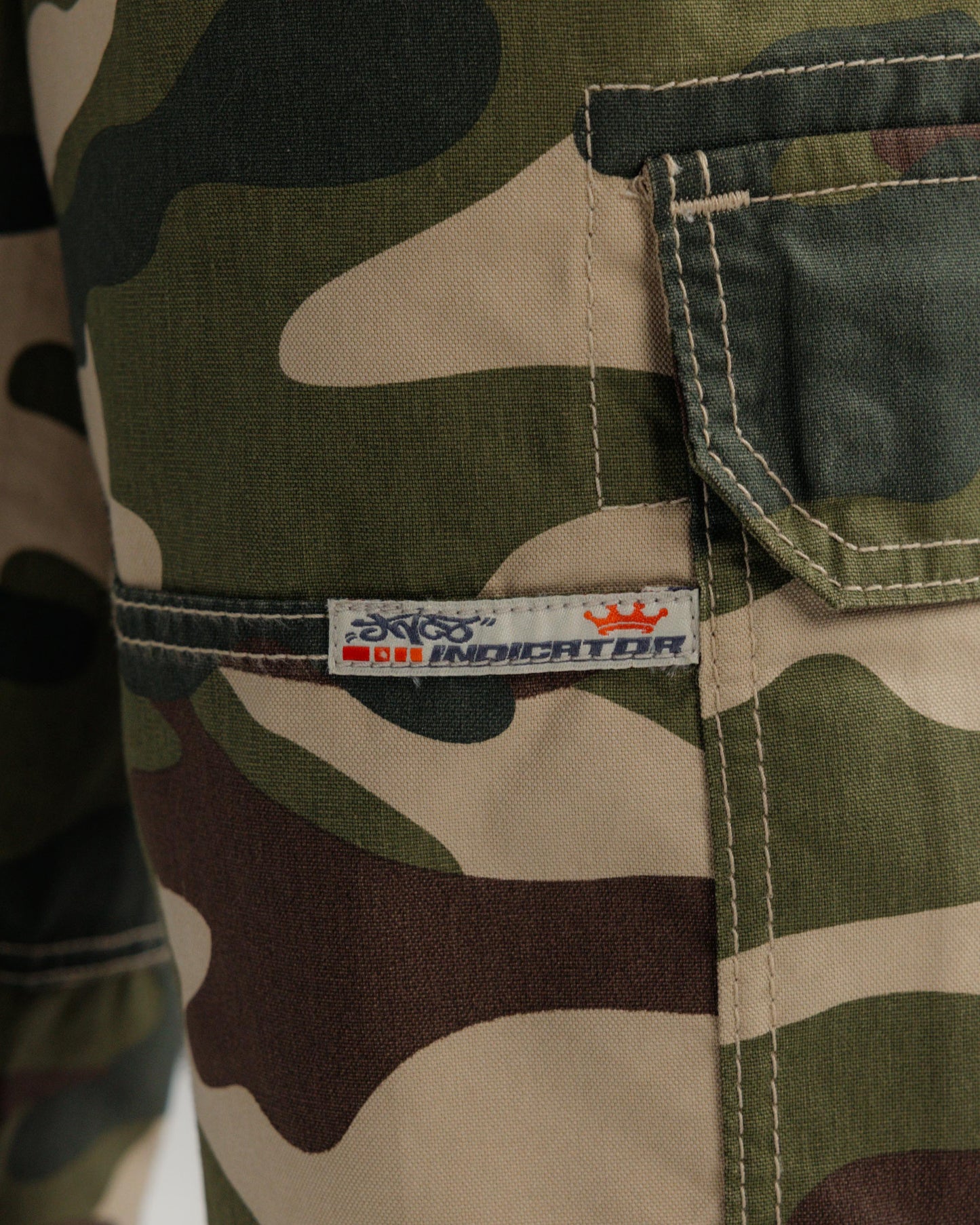 W Indicator Cargo Shorts. 14.5" Inseam. Swamp Camo.