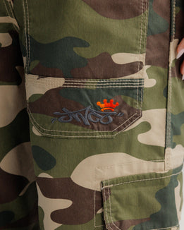 W Indicator Cargo Pants. 22". Swamp Camo.