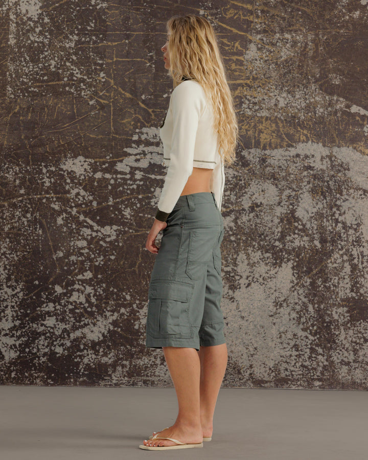 W Indicator Cargo Shorts. 14.5" Inseam. Olive.