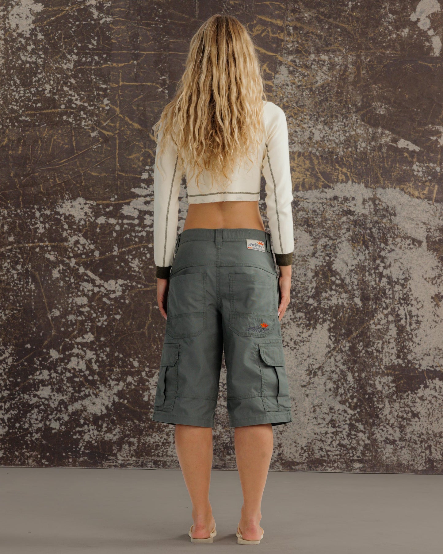 W Indicator Cargo Shorts. 14.5" Inseam. Olive.