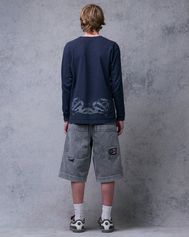 101 Twin Cannon Shorts. 15" Inseam. Black Vintage.