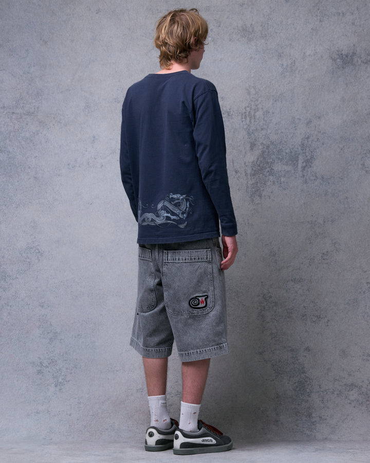 101 Twin Cannon Shorts. 15" Inseam. Black Vintage.