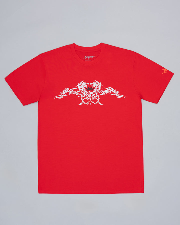 Tribal Dragon Tee. Red.