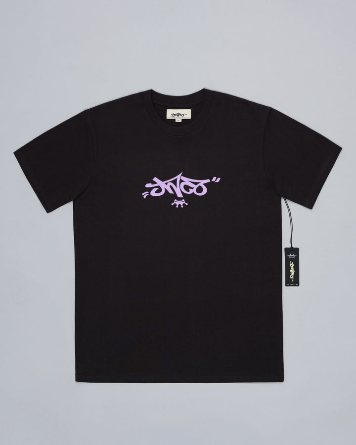 Reversed Crown Tee. Coal/ Lavender.
