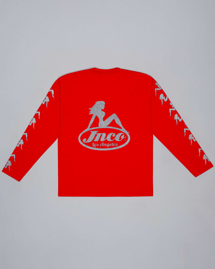 Big Rig Long Sleeve Tee. Red.