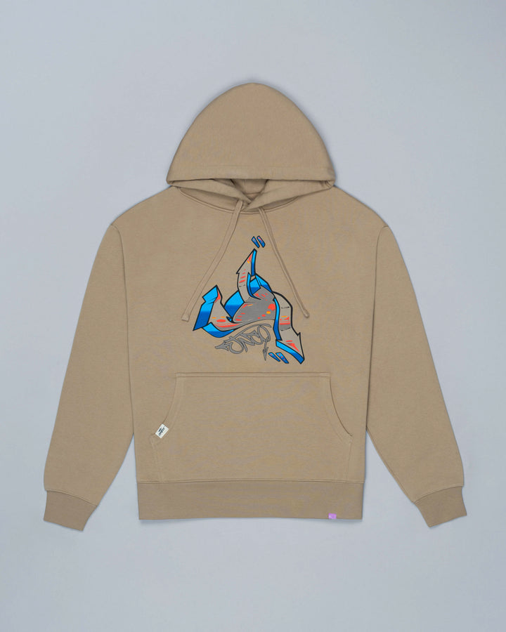 Left Side Hoodie. Sand.