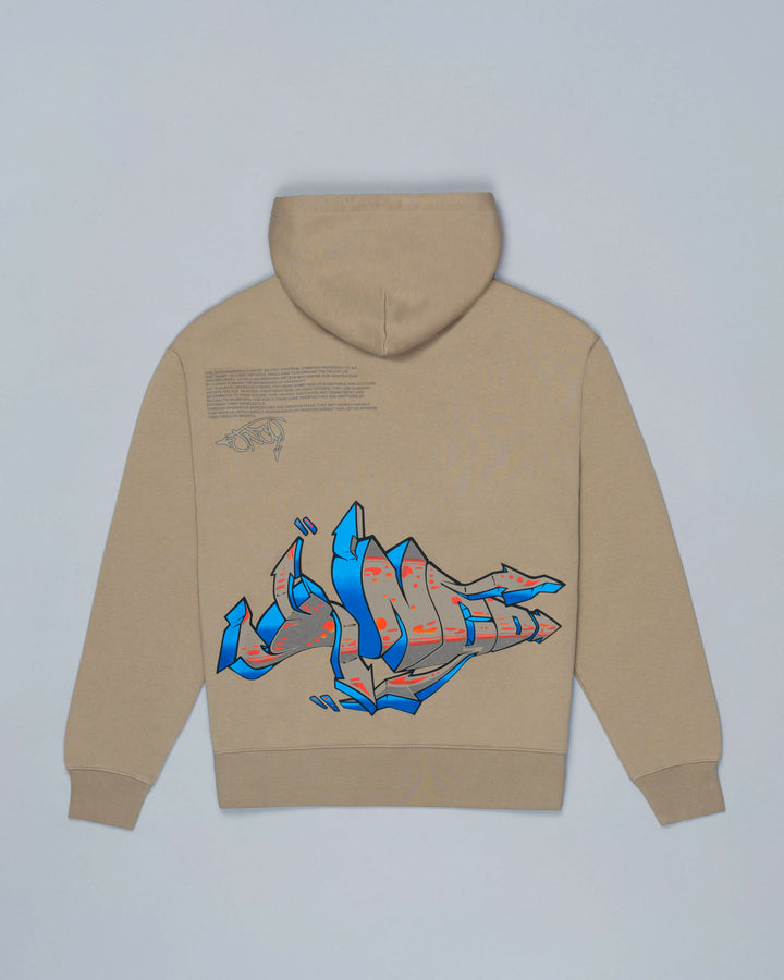 Left Side Hoodie. Sand.