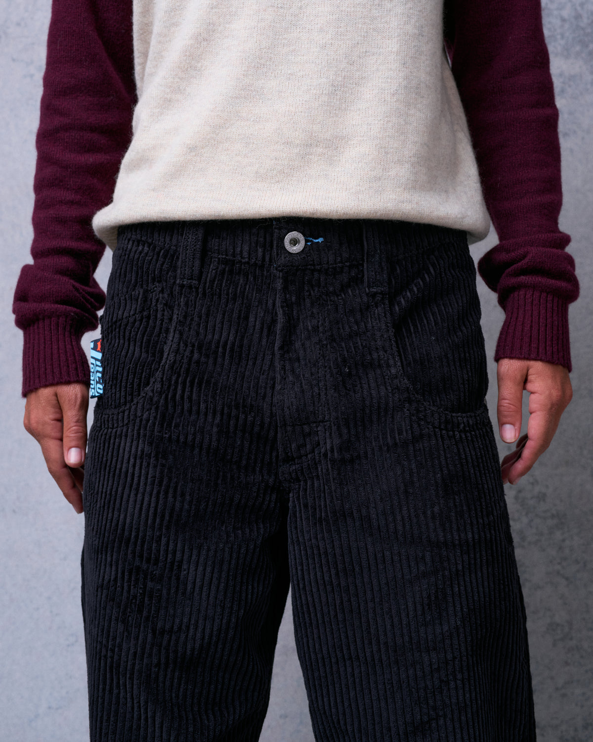 169 Low Down. 20". 4 Wale Corduroy. Black.