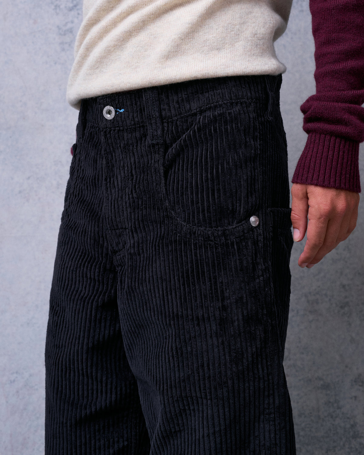 169 Low Down. 20". 4 Wale Corduroy. Black.